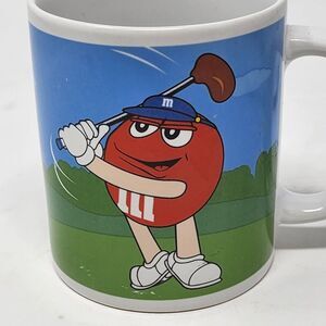 Vintage M&M Red And Yellow Sports Themed Galerie‎ 2003 Collectible Coffee Mug